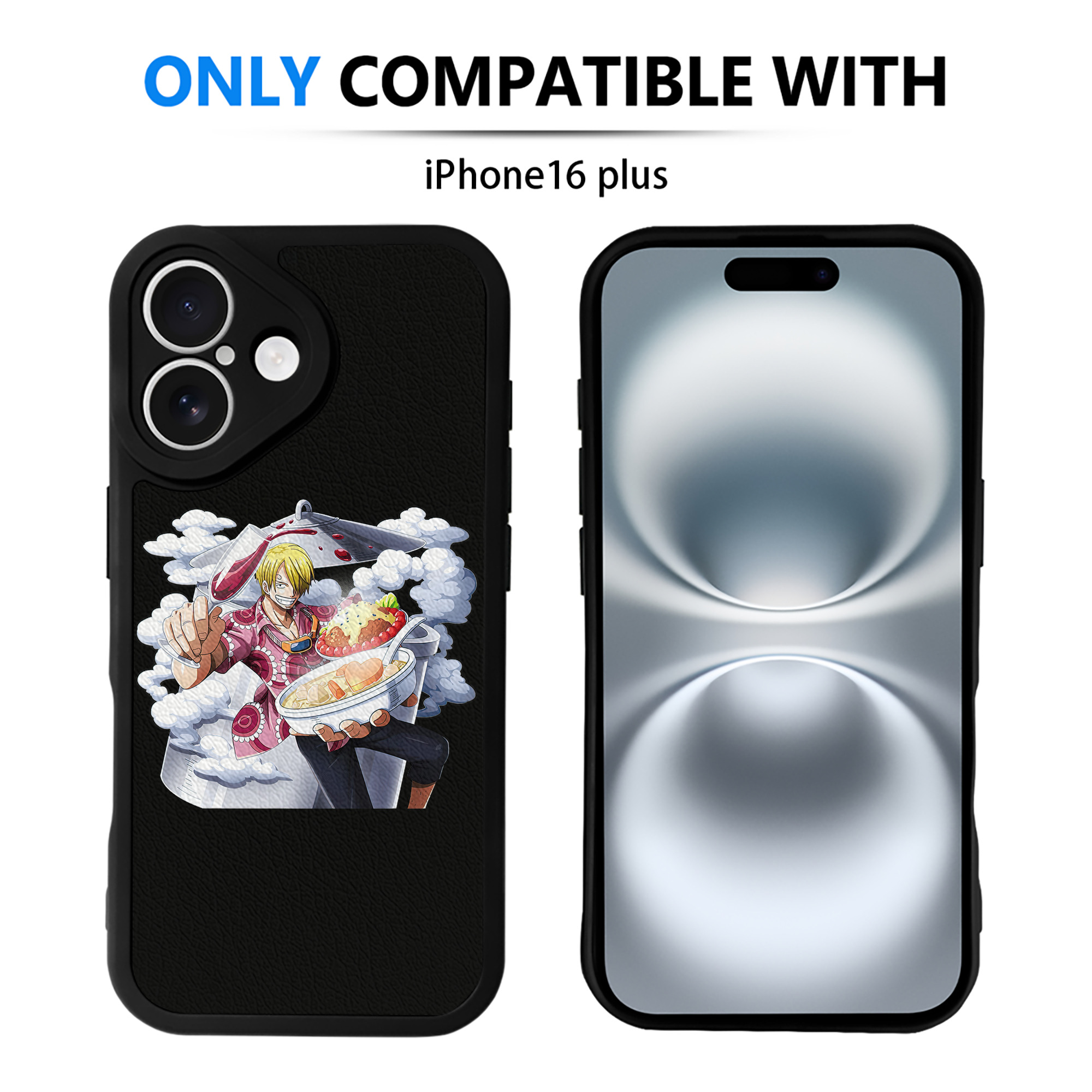 （画像用） ワンピース サンジ ONE PIECE Sanji 【iPhone 16シリーズ対応】シリコンスマホケース（レザー調） 材質：シリコン